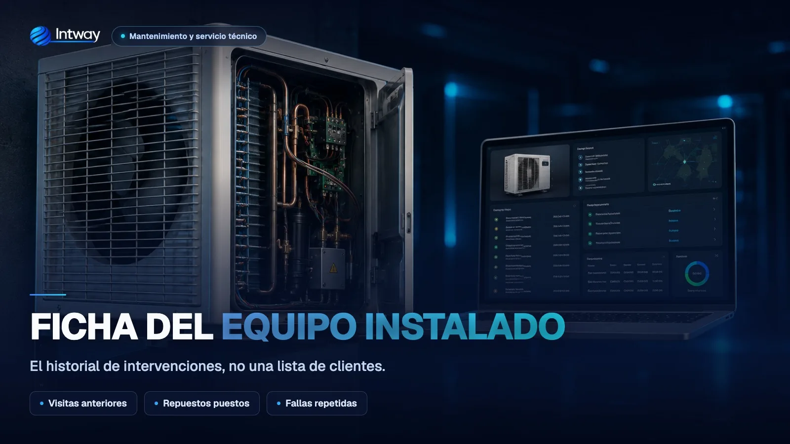 Ficha de un equipo instalado con su historial de intervenciones